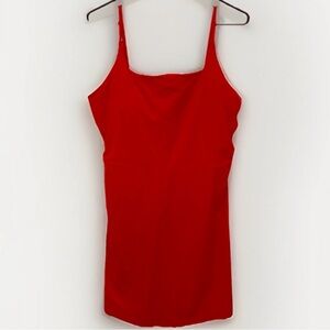 SPANX Power Boost Ribbed Tank Dress in Poppy Red Size XL #5423